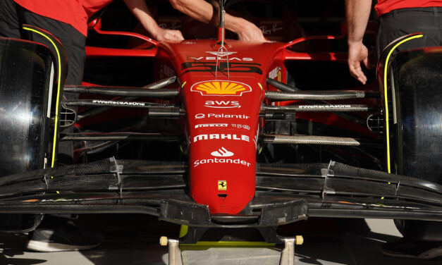 Ferrari F1-75: il muso può accorciarsi e c’è una piccola modifica alla livrea 