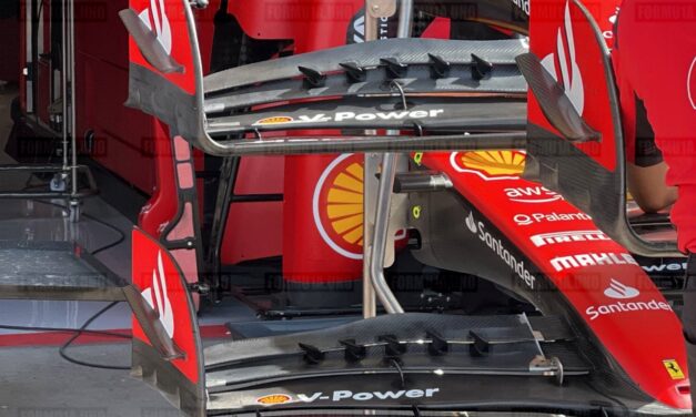 Ferrari: modificato il flap dell’ala anteriore per avere più carico sulla SF-23