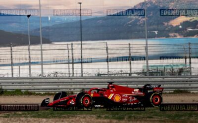 Carlos Sainz in pista a Fiorano per il filming day della Ferrari SF-24