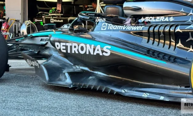 Novità Mercedes: c’è un nuovo fondo e la sospensione vecchia per la W16 spagnola