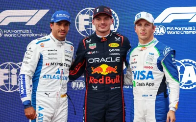 È sempre super Max: Verstappen in pole a Baku. Piastri e Leclerc a muro